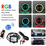 2 pezzi 7 pollici DC12V 6000K-6500K 50W faro LED per auto Cree perline lampada per Jeep Wrangler / Harley, supporto APP + controllo Bluetooth, DC12V 6000K-6500K 50W