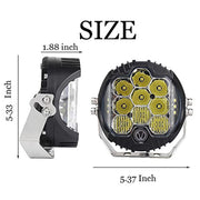Faro LED per auto da 5 pollici DC12V-24V 5000LM 6500K 50W per Jeep Wrangler / Harley, OL-1950