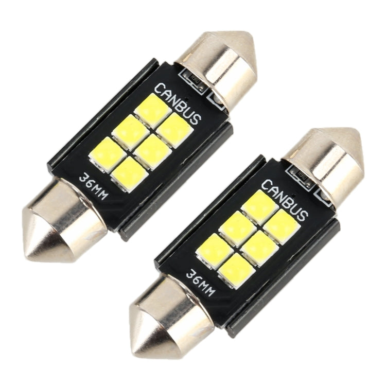 2 PZ 36mm DC12V / 2.5W / 6000K / 170LM 6LED SMD-3030 Lampada da lettura per auto Luce di cortesia, 36mm