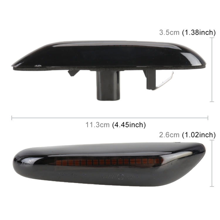2 pezzi D12V / 5W LED per auto lampeggiante dinamico luci laterali indicatore di direzione dell'acqua corrente per BMW, luce gialla, For BMW