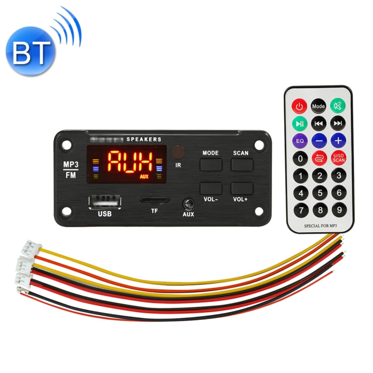 Display a colori per auto 12V Bluetooth 5.0 Scheda di decodifica lettore audio MP3 Radio FM Scheda TF USB 3,5 mm AUX, con telecomando, 12V