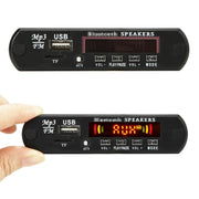 Scheda di decodifica lettore audio MP3 per auto 12V 2x3W Radio FM TF USB 3.5mm AUX, con Bluetooth / Funzione di chiamata di registrazione / Amplificatore di potenza / Telecomando, 12V