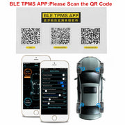 Bluetooth 4.0 TPMS Sistema di rilevamento della pressione di monitoraggio della pressione dei pneumatici esterni per auto, Car External Tire Pressure Detection System