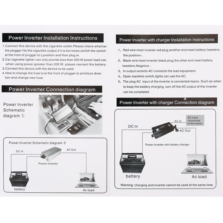 Invertitore di potenza multifunzionale a onda sinusoidale per auto da 3000 W CC 24 V a CA 220 V, consegna colore casuale, 3000W(Sine Wave)