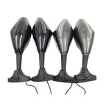 Set specchietti retrovisori modificati per moto con luce per Kawasaki, MB-MR021-BK, Carbon Fiber Black
