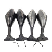 Set specchietti retrovisori modificati per moto con luce per Kawasaki, MB-MR021-BK, Carbon Fiber Black