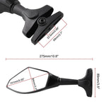 Set specchietti retrovisori modificati per moto con luce per Kawasaki, MB-MR021-BK, Carbon Fiber Black