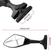 Set specchietti retrovisori modificati per moto con luce per Kawasaki, MB-MR021-BK, Carbon Fiber Black