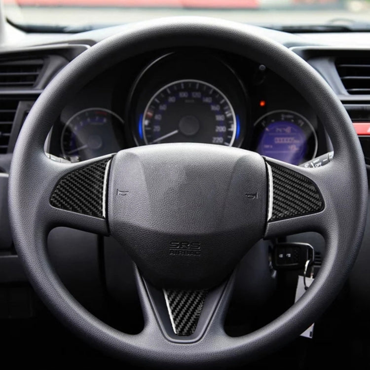 Adesivo decorativo per pulsanti del volante in fibra di carbonio 3 in 1 per Honda Fit, guida a destra e a sinistra universale, For Honda Fit