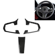 Adesivo decorativo per pulsanti del volante in tinta unita in fibra di carbonio 3 in 1 per BMW Serie 5 G30 X3 G01, guida a destra e a sinistra universale, For BMW 5 Series G30 X3 G01