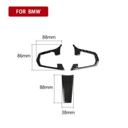 Adesivo decorativo per pulsanti del volante in tinta unita in fibra di carbonio 3 in 1 per BMW Serie 5 G30 X3 G01, guida a destra e a sinistra universale, For BMW 5 Series G30 X3 G01
