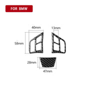Adesivo decorativo per pulsanti del volante in tinta unita in fibra di carbonio 3 in 1 per BMW Serie 3 E90 2005-2012, guida a destra e a sinistra universale, For BMW 3 Series E90 2005-2012(B)