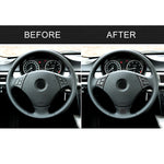 Adesivo decorativo per pulsanti del volante in tinta unita in fibra di carbonio 3 in 1 per BMW Serie 3 E90 2005-2012, guida a destra e a sinistra universale, For BMW 3 Series E90 2005-2012(B)