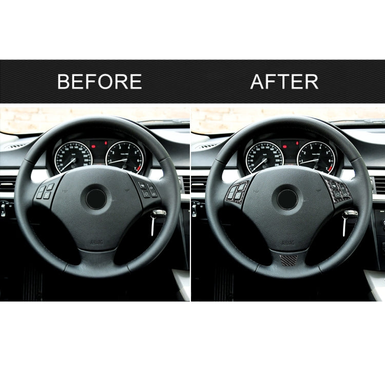 Adesivo decorativo per pulsanti del volante in tinta unita in fibra di carbonio 3 in 1 per BMW Serie 3 E90 2005-2012, guida a destra e a sinistra universale, For BMW 3 Series E90 2005-2012(B)