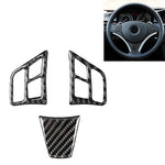 Adesivo decorativo per pulsanti del volante in tinta unita in fibra di carbonio 3 in 1 per BMW Serie 3 E90 2005-2012, guida a destra e a sinistra universale, For BMW 3 Series E90 2005-2012