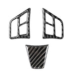 Adesivo decorativo per pulsanti del volante in tinta unita in fibra di carbonio 3 in 1 per BMW Serie 3 E90 2005-2012, guida a destra e a sinistra universale, For BMW 3 Series E90 2005-2012