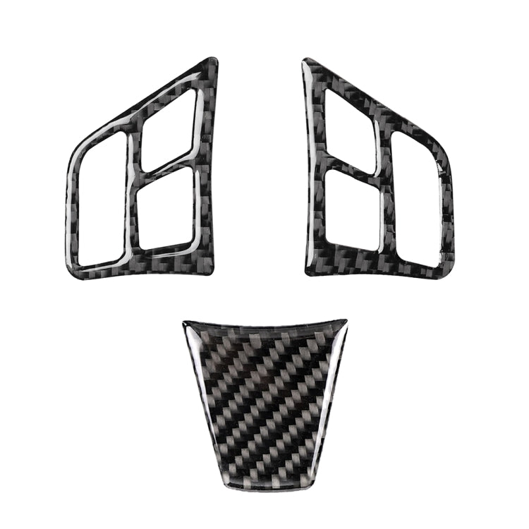 Adesivo decorativo per pulsanti del volante in tinta unita in fibra di carbonio 3 in 1 per BMW Serie 3 E90 2005-2012, guida a destra e a sinistra universale, For BMW 3 Series E90 2005-2012