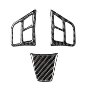 Adesivo decorativo per pulsanti del volante in tinta unita in fibra di carbonio 3 in 1 per BMW Serie 3 E90 2005-2012, guida a destra e a sinistra universale, For BMW 3 Series E90 2005-2012