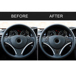 Adesivo decorativo per pulsanti del volante in tinta unita in fibra di carbonio 3 in 1 per BMW Serie 3 E90 2005-2012, guida a destra e a sinistra universale, For BMW 3 Series E90 2005-2012