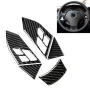 Adesivo decorativo per pulsanti del volante in tinta unita in fibra di carbonio 5 in 1 per BMW Serie 5 E60 2004-2010, guida a destra e a sinistra universale, For BMW 5 Series E60 2004-2010