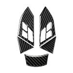 Adesivo decorativo per pulsanti del volante in tinta unita in fibra di carbonio 5 in 1 per BMW Serie 5 E60 2004-2010, guida a destra e a sinistra universale, For BMW 5 Series E60 2004-2010