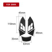 Adesivo decorativo per pulsanti del volante in tinta unita in fibra di carbonio 5 in 1 per BMW Serie 5 E60 2004-2010, guida a destra e a sinistra universale, For BMW 5 Series E60 2004-2010