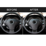 Adesivo decorativo per pulsanti del volante in tinta unita in fibra di carbonio 5 in 1 per BMW Serie 5 E60 2004-2010, guida a destra e a sinistra universale, For BMW 5 Series E60 2004-2010