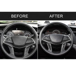 Adesivo decorativo per pulsanti del volante in fibra di carbonio 4 in 1 per Cadillac xt5 2016-2017, guida a destra e a sinistra universale, For Cadillac xt5 2016-2017