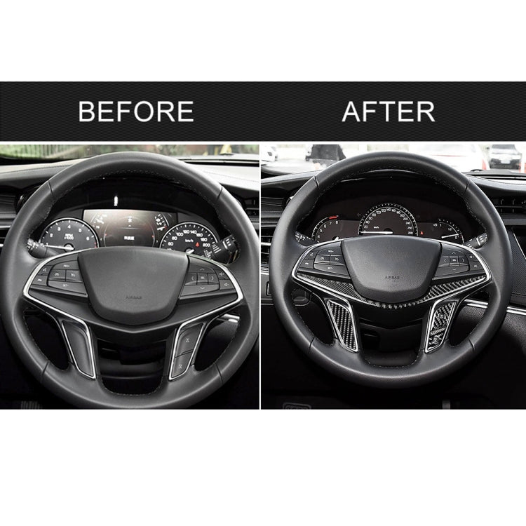 Adesivo decorativo per pulsanti del volante in fibra di carbonio 4 in 1 per Cadillac xt5 2016-2017, guida a destra e a sinistra universale, For Cadillac xt5 2016-2017