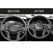 Adesivo decorativo per pulsanti del volante in fibra di carbonio 4 in 1 per Cadillac xt5 2016-2017, guida a destra e a sinistra universale, For Cadillac xt5 2016-2017