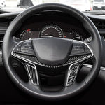 Adesivo decorativo per pulsanti del volante in fibra di carbonio 4 in 1 per Cadillac xt5 2016-2017, guida a destra e a sinistra universale, For Cadillac xt5 2016-2017
