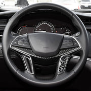Adesivo decorativo per pulsanti del volante in fibra di carbonio 4 in 1 per Cadillac xt5 2016-2017, guida a destra e a sinistra universale, For Cadillac xt5 2016-2017
