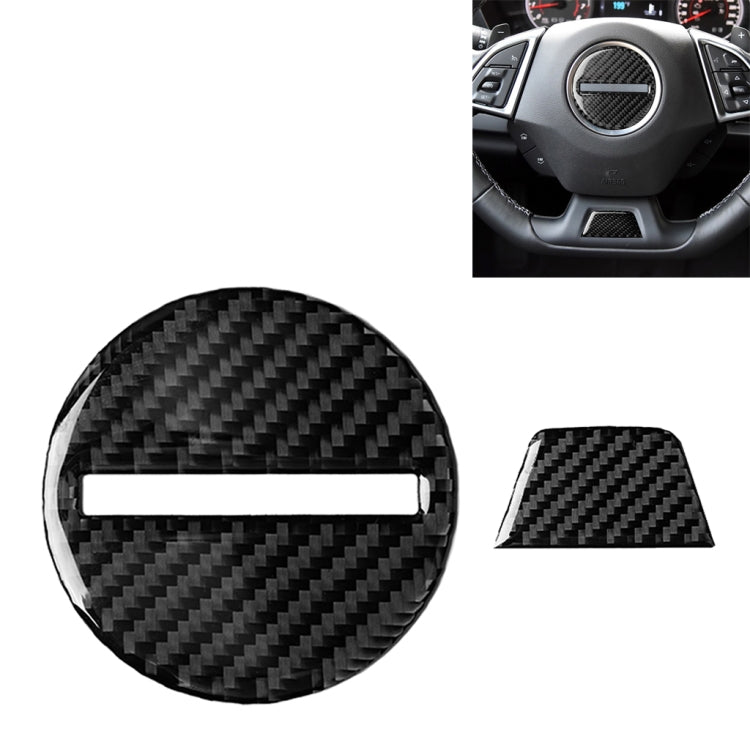 Adesivo decorativo per pulsante volante in fibra di carbonio 2 in 1 per Chevrolet Camaro 2017-2019, guida a destra e a sinistra universale, For Chevrolet Camaro 2017-2019