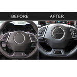 Adesivo decorativo per pulsante volante in fibra di carbonio 2 in 1 per Chevrolet Camaro 2017-2019, guida a destra e a sinistra universale, For Chevrolet Camaro 2017-2019