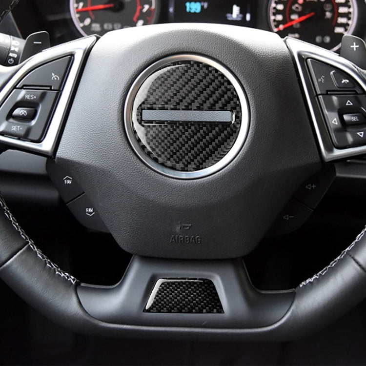 Adesivo decorativo per pulsante volante in fibra di carbonio 2 in 1 per Chevrolet Camaro 2017-2019, guida a destra e a sinistra universale, For Chevrolet Camaro 2017-2019