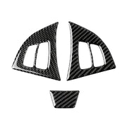 Adesivo decorativo per pulsanti del volante in tinta unita in fibra di carbonio 3 in 1 per BMW E70 2008-2013 X5, guida a destra e a sinistra universale, For BMW E70 2008-2013 X5
