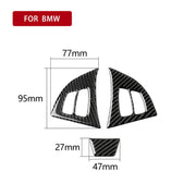 Adesivo decorativo per pulsanti del volante in tinta unita in fibra di carbonio 3 in 1 per BMW E70 2008-2013 X5, guida a destra e a sinistra universale, For BMW E70 2008-2013 X5