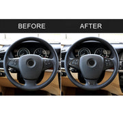 Adesivo decorativo per pulsanti del volante in tinta unita in fibra di carbonio 3 in 1 per BMW E70 2008-2013 X5, guida a destra e a sinistra universale, For BMW E70 2008-2013 X5