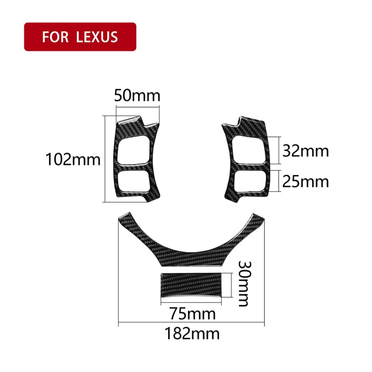 Adesivo decorativo per pulsante volante in fibra di carbonio 4 in 1 per Lexus IS250 NX200 200t 300h, guida a destra e a sinistra universale, For Lexus IS250 NX200 200t 300h