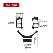 Adesivo decorativo per pulsante volante in fibra di carbonio 4 in 1 per Lexus IS250 NX200 200t 300h, guida a destra e a sinistra universale, For Lexus IS250 NX200 200t 300h