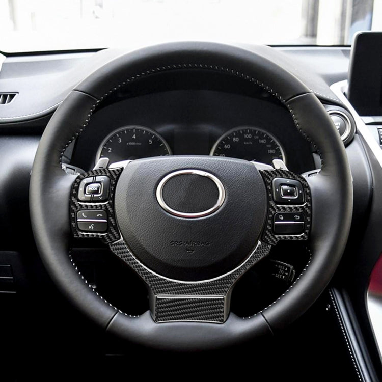 Adesivo decorativo per pulsante volante in fibra di carbonio 4 in 1 per Lexus IS250 NX200 200t 300h, guida a destra e a sinistra universale, For Lexus IS250 NX200 200t 300h