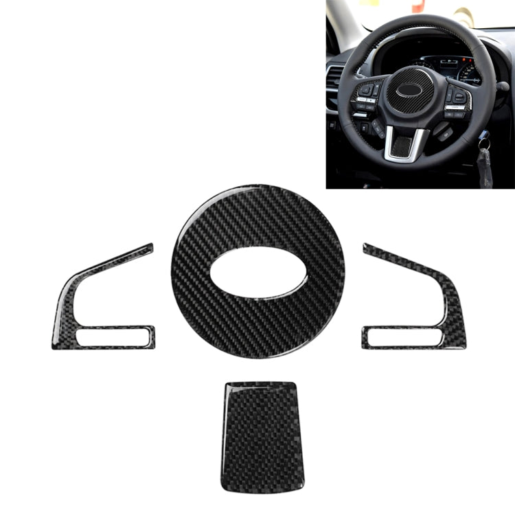 Adesivo decorativo per pulsanti del volante in tinta unita in fibra di carbonio 4 in 1 per Subaru Forester 2016-2018, guida a destra e a sinistra universale, For Subaru Forester 2016-2018