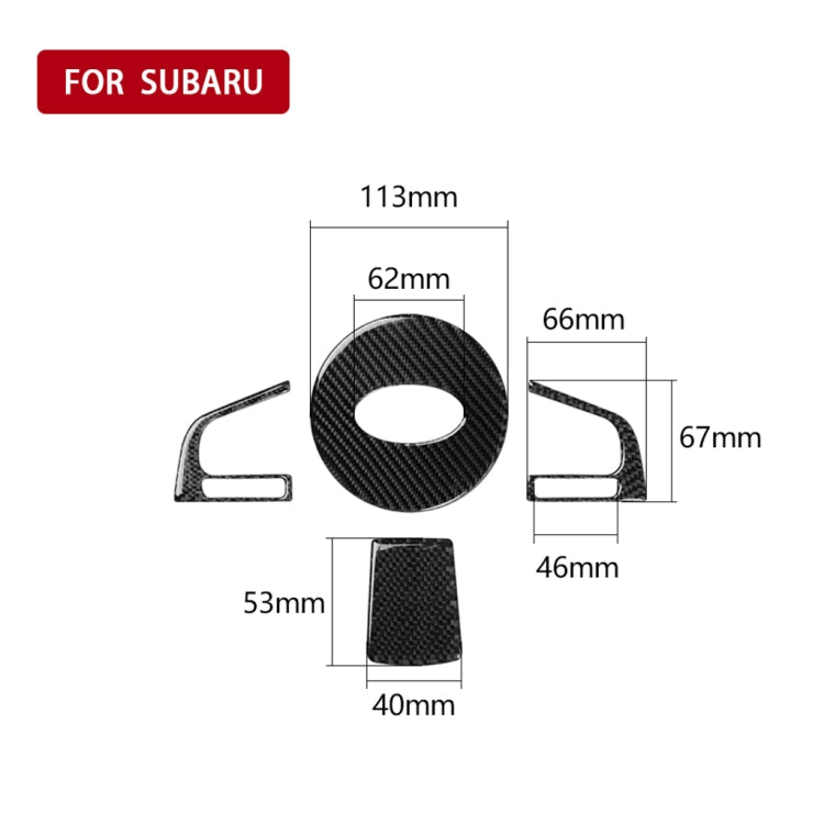 Adesivo decorativo per pulsanti del volante in tinta unita in fibra di carbonio 4 in 1 per Subaru Forester 2016-2018, guida a destra e a sinistra universale, For Subaru Forester 2016-2018