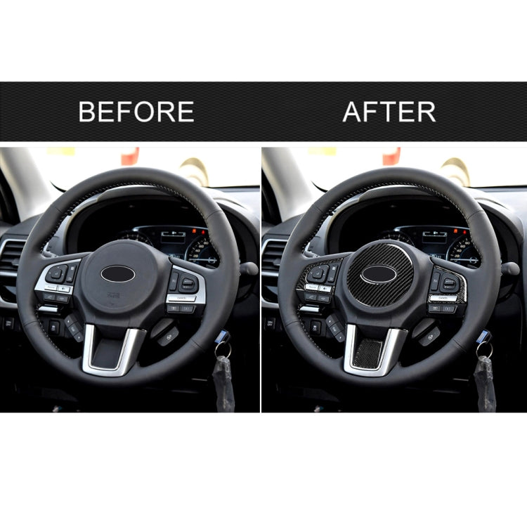 Adesivo decorativo per pulsanti del volante in tinta unita in fibra di carbonio 4 in 1 per Subaru Forester 2016-2018, guida a destra e a sinistra universale, For Subaru Forester 2016-2018