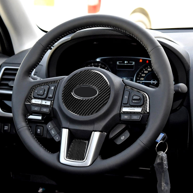 Adesivo decorativo per pulsanti del volante in tinta unita in fibra di carbonio 4 in 1 per Subaru Forester 2016-2018, guida a destra e a sinistra universale, For Subaru Forester 2016-2018