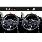 Adesivo decorativo per pulsante volante blu in fibra di carbonio 4 in 1 per Subaru Forester 2016-2018, guida a destra e a sinistra universale, For Subaru Forester 2016-2018(Blue)