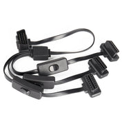 Cavo diagnostico OBD2 esteso per auto ultrasottile da 16 pin con interruttore, 16PIN 3 in 1