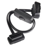 Cavo diagnostico OBD2 esteso per auto ultrasottile da 16 pin con interruttore, 16PIN