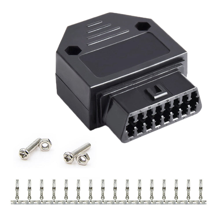 Spina OBD connettore femmina 16PIN per auto OBD 2 + custodia + terminale + vite, Female