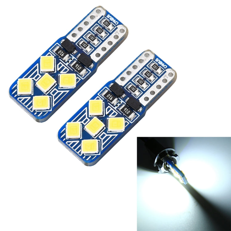 2 PZ T10 / W5W / 168 DC12V 1.8W 6000K 130LM 10LED SMD-2835 Lampada da lettura per auto Luce d'ingombro, con decodificatore, 10LEDs SMD-2835
